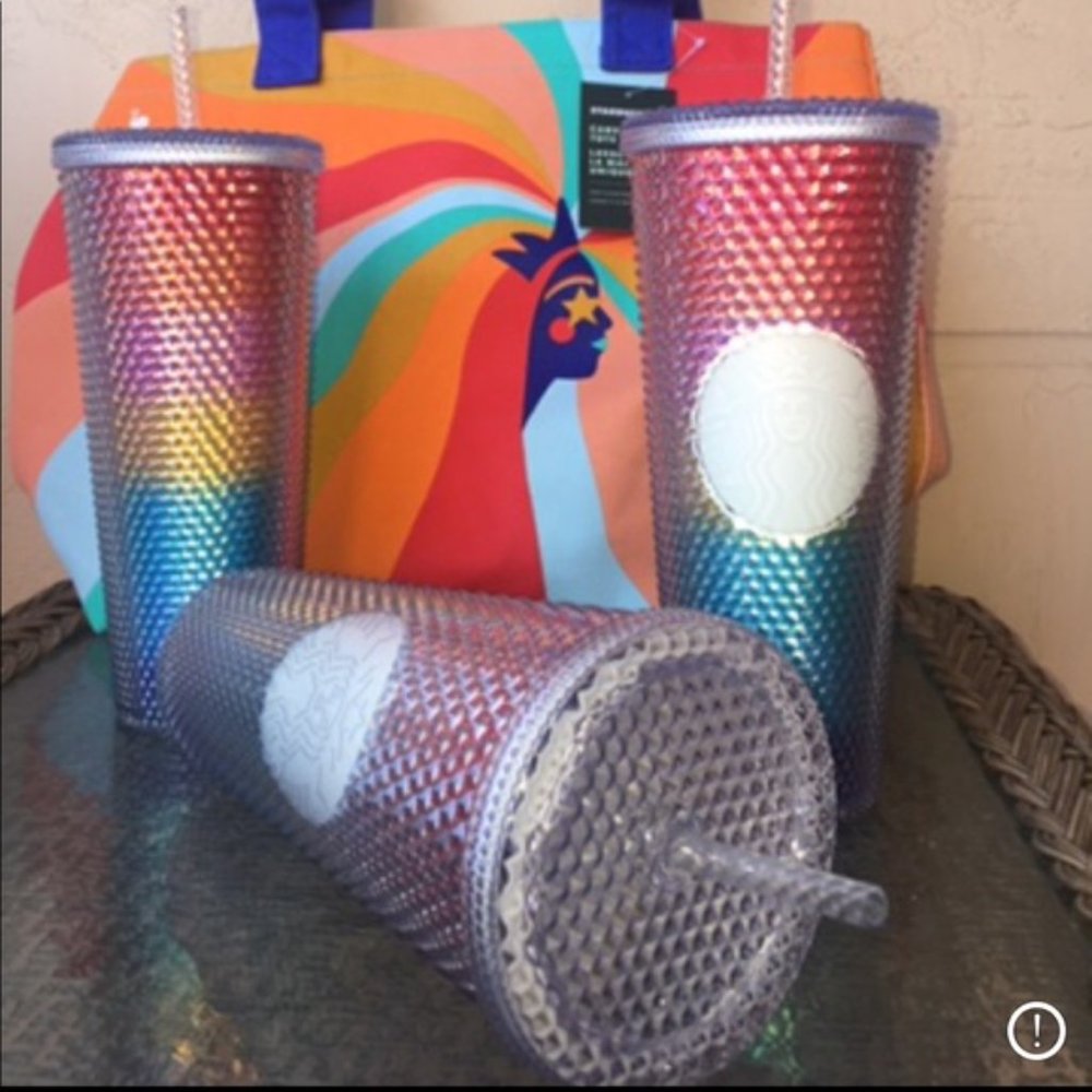 🌈Starbucks Venti Summer Pride ‘20 Studded Tumbler Venti 24 oz Rainbow NEW!